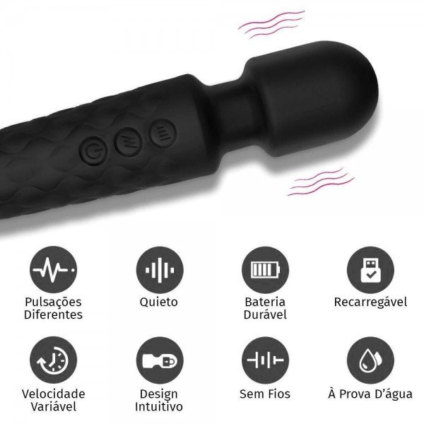 VARINHA MÁGICA VIBRADOR MASSAGEADOR SOFT TOUCH 20 VIBRAÇÕES - ROXO VARINHA MÁGICA VIBRADOR MASSAGEADOR SOFT TOUCH 20 VIBRAÇÕES - ROXO