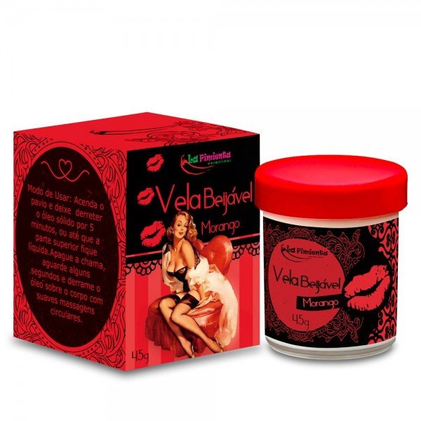VELA AROMATIZADA BEIJÁVEL 45GR LA PIMIENTA - MORANGO VELA AROMATIZADA BEIJÁVEL 45GR LA PIMIENTA - MORANGO