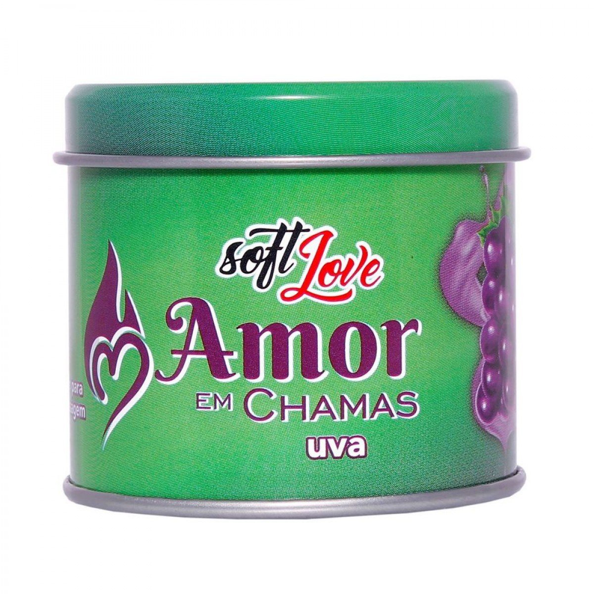 VELA BEIJÁVEL HOT 50G AMOR EM CHAMAS SOFT LOVE - UVA - Chamas do Prazer Sex Shop