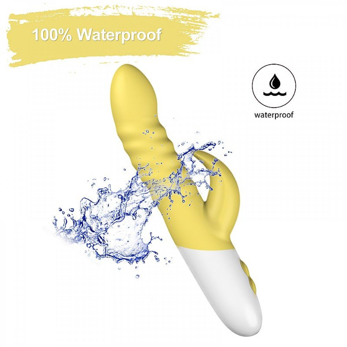 Vibrador de Ponto G e clitóris Recarregável - 10 Modos de Vibrações - Amarelo