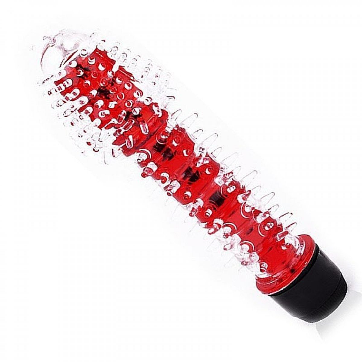 Vibrador ao estilo Personal com Capa Texturizada - Vermelho - Chamas do Prazer Sex Shop