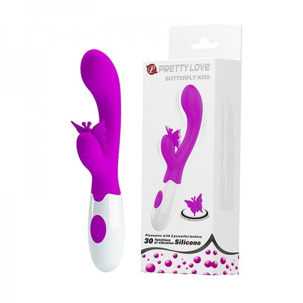 Vibrador de Ponto G e clitóris - Á Pilha - Butterfly kiss - Pretty Love