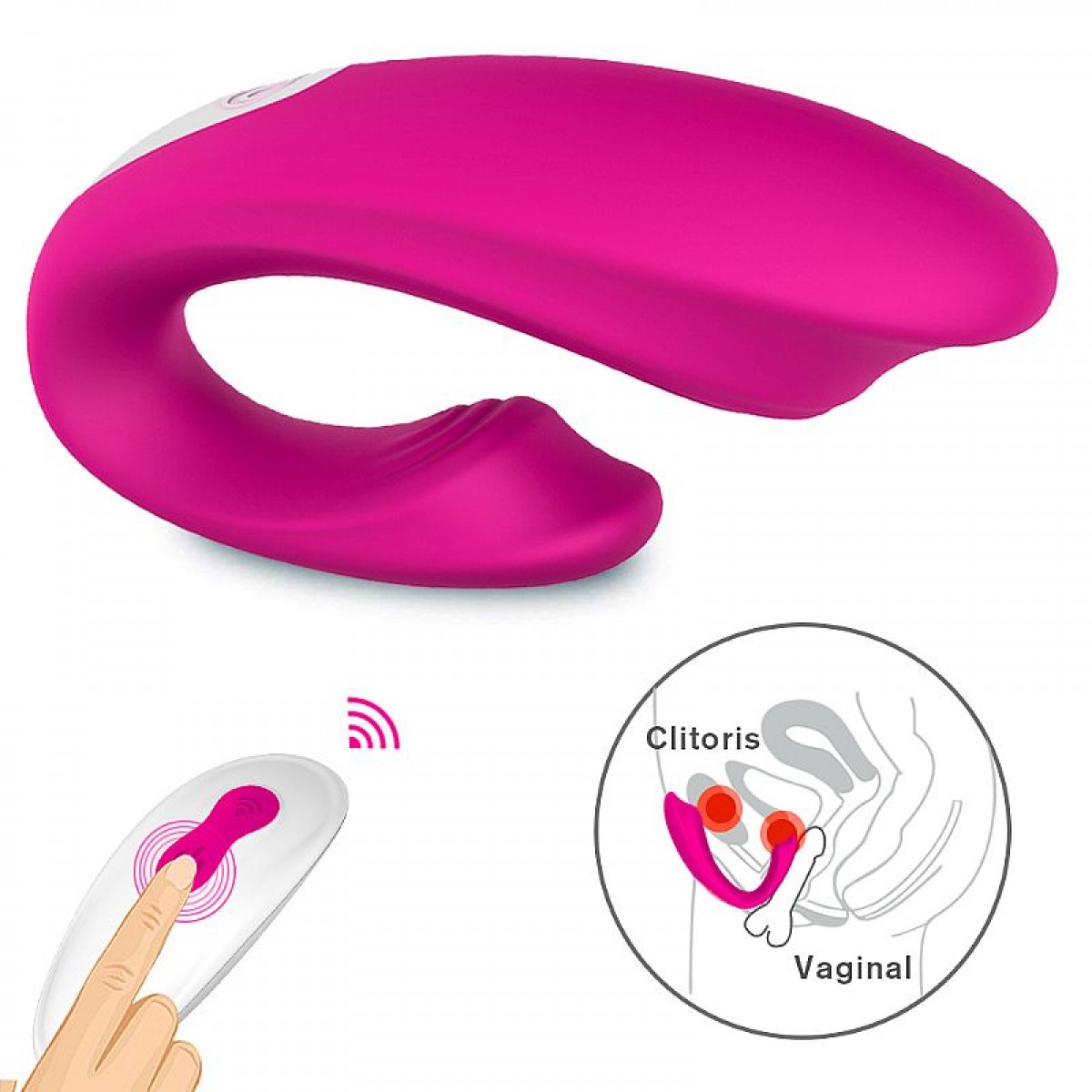 Vibrador de Casal Recarregável - Wejoy RCT - S-Hande - Pink - Chamas do Prazer Sex Shop