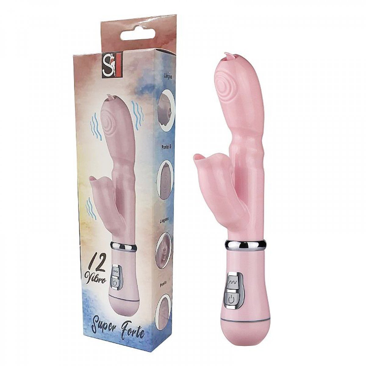 Vibrador de Ponto G e Clitóris com Língua na ponto - Sexy Import - Chamas do Prazer Sex Shop