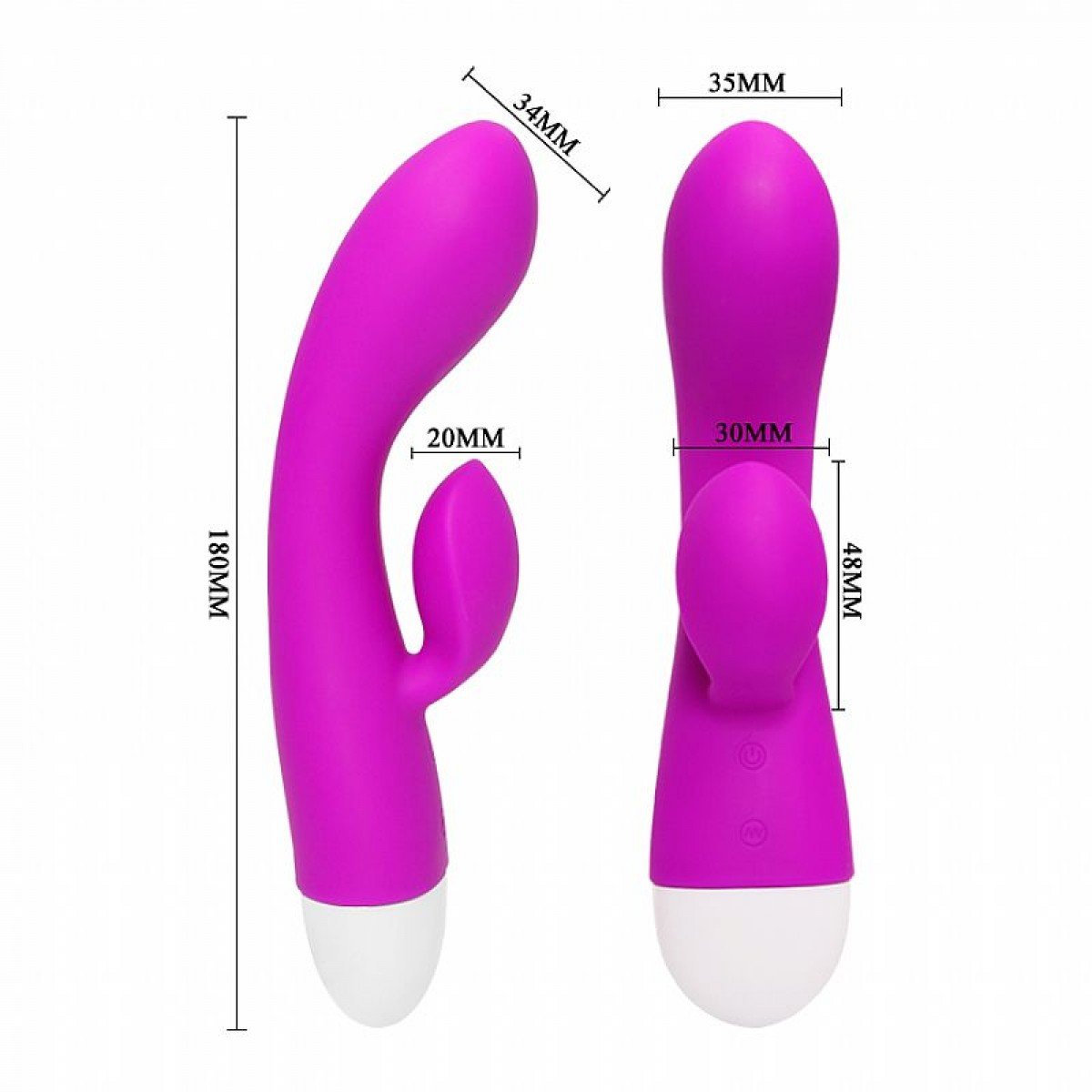 Vibrador Eli em Puro Silicone Dupla Estimulação - Pretty Love - 30 Velocidades - Recarregável - Chamas do Prazer Sex Shop