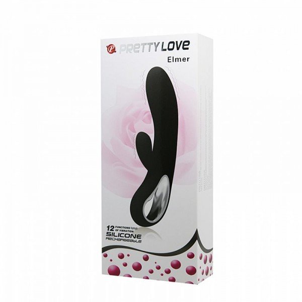 Vibrador Ponto G Puro Silicone - Elmer - Pretty Love - Preto