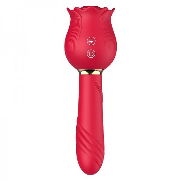 Vibrador de Ponto G e Clitóris / Rosa com Pulsação - Carmim