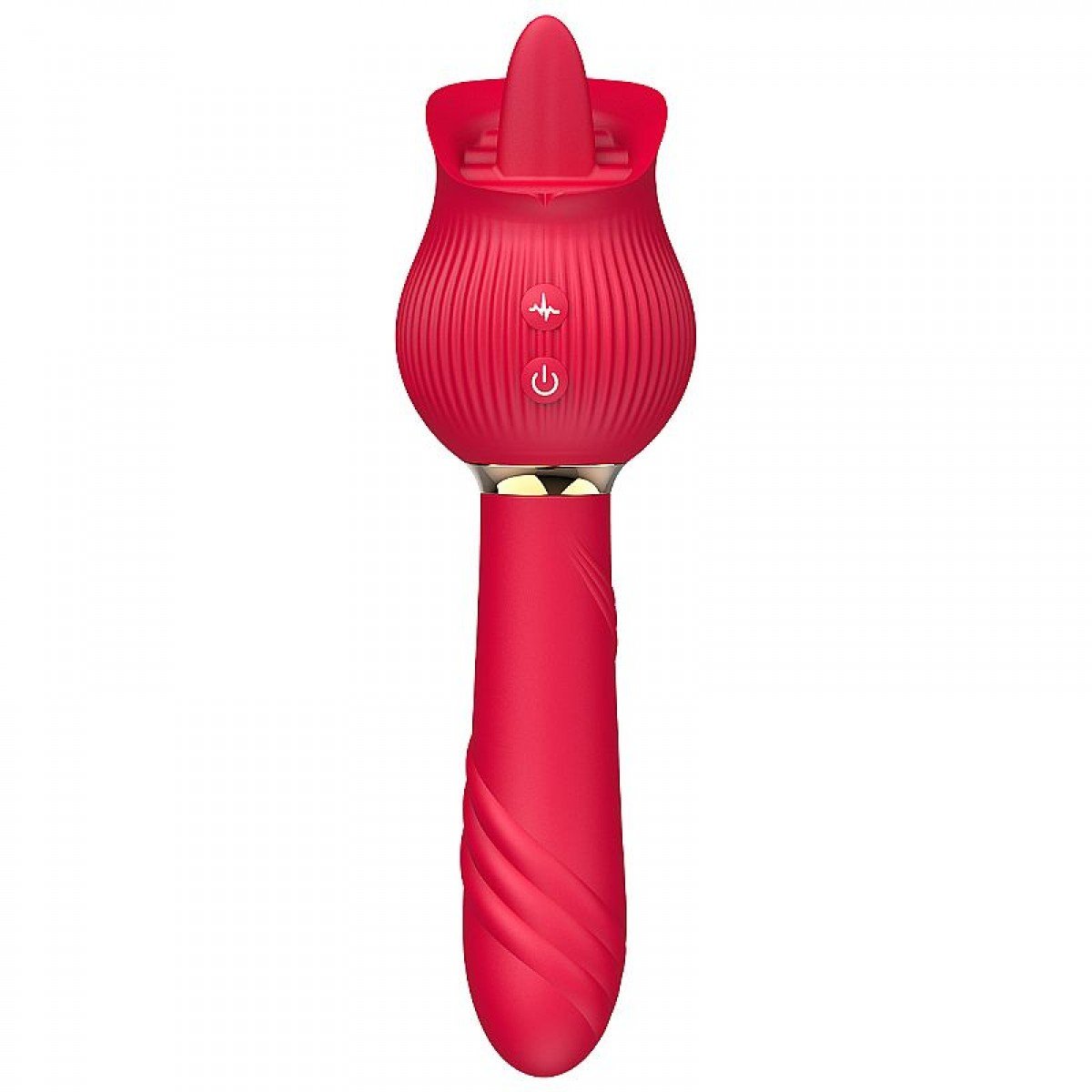 Vibrador de Ponto G e Clitóris / Rosa com Língua - Kira - Vermelho Vibrador de Ponto G e Clitóris / Rosa com Língua - Kira - Vermelho
