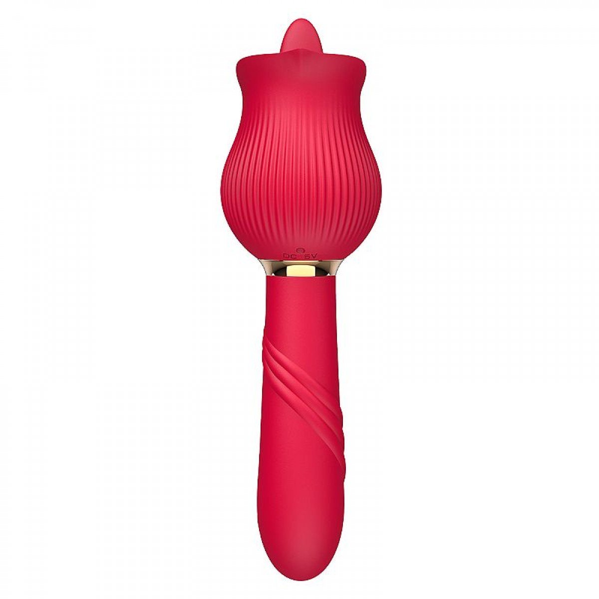 Vibrador de Ponto G e Clitóris / Rosa com Língua - Kira - Vermelho Vibrador de Ponto G e Clitóris / Rosa com Língua - Kira - Vermelho