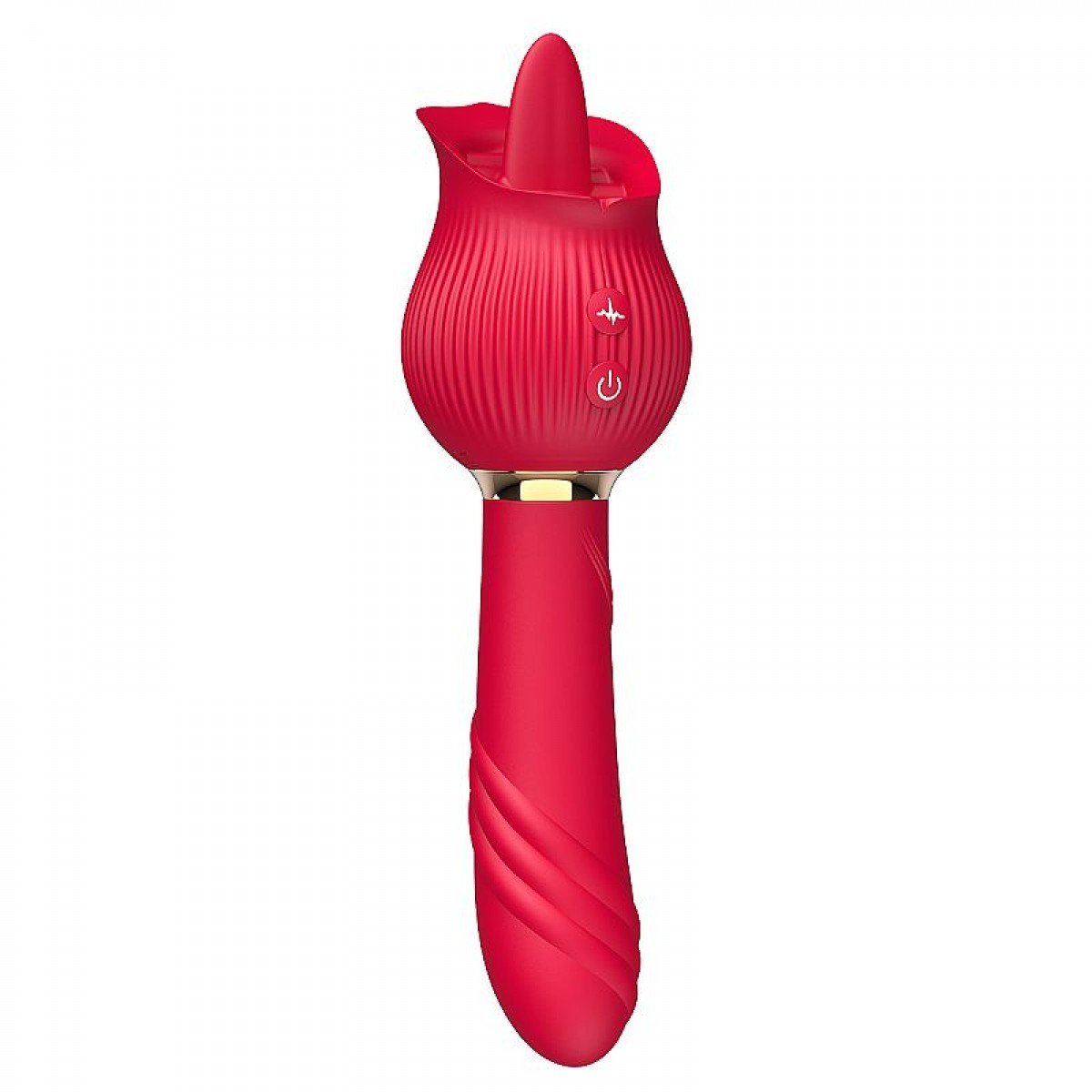 Vibrador de Ponto G e Clitóris / Rosa com Língua - Kira - Vermelho Vibrador de Ponto G e Clitóris / Rosa com Língua - Kira - Vermelho