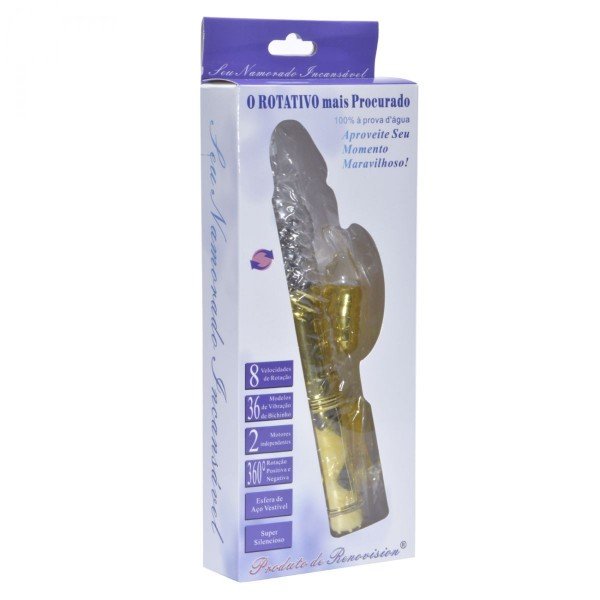 Vibrador Rotativo Jack Rabbit Coelho - 8 Velocidades -  Dourado Metálico Vibrador Rotativo Jack Rabbit Coelho - 8 Velocidades -  Dourado Metálico
